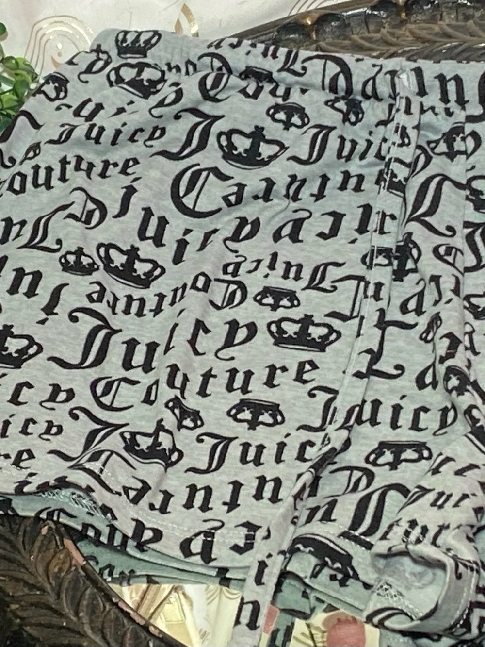 Juicy Couture Gray Shorts with Black Script Logo